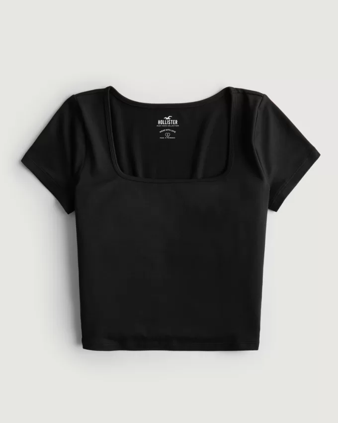 Seamless Fabric Square-Neck Baby Tee,Seamless Fabric Square-Neck Baby Tee