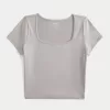 Seamless Fabric Square-Neck Baby Tee,Seamless Fabric Square-Neck Baby Tee