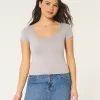Seamless Fabric Square-Neck Baby Tee,Seamless Fabric Square-Neck Baby Tee