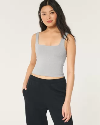 Seamless Fabric Square-Neck Tank,Seamless Fabric Square-Neck Tank