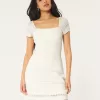 Short-Sleeve Crochet-Style Twist Back Mini Dress,Short-Sleeve Crochet-Style Twist Back Mini Dress Short-Sleeve Crochet-Style Twist Back Mini Dress,Short-Sleeve Crochet-Style Twist Back Mini Dress