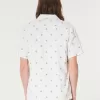 Short-Sleeve Embroidered Pattern Shirt,Short-Sleeve Embroidered Pattern Shirt