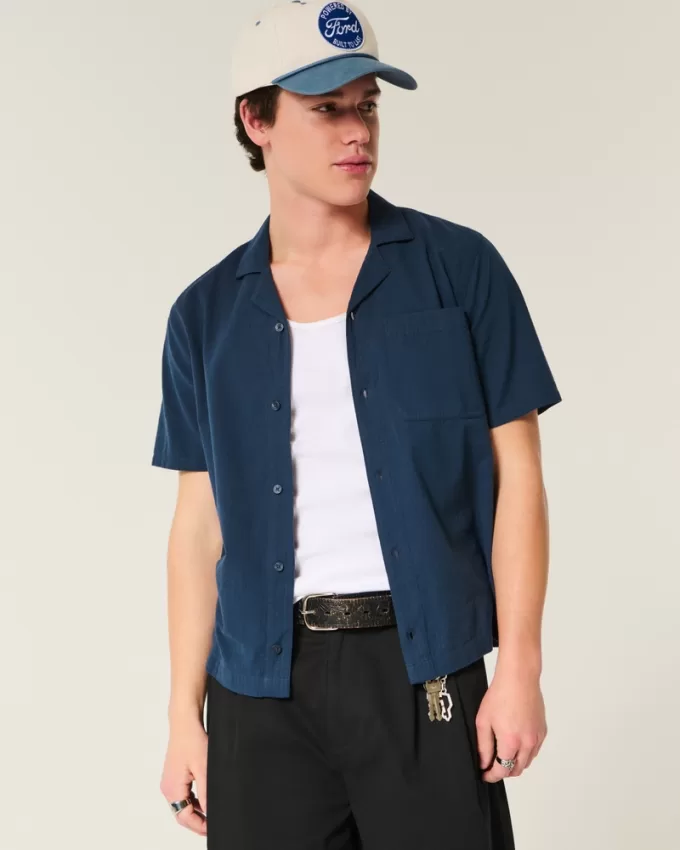 Short-Sleeve Seersucker Pocket Shirt,Short-Sleeve Seersucker Pocket Shirt Short-Sleeve Seersucker Pocket Shirt,Short-Sleeve Seersucker Pocket Shirt