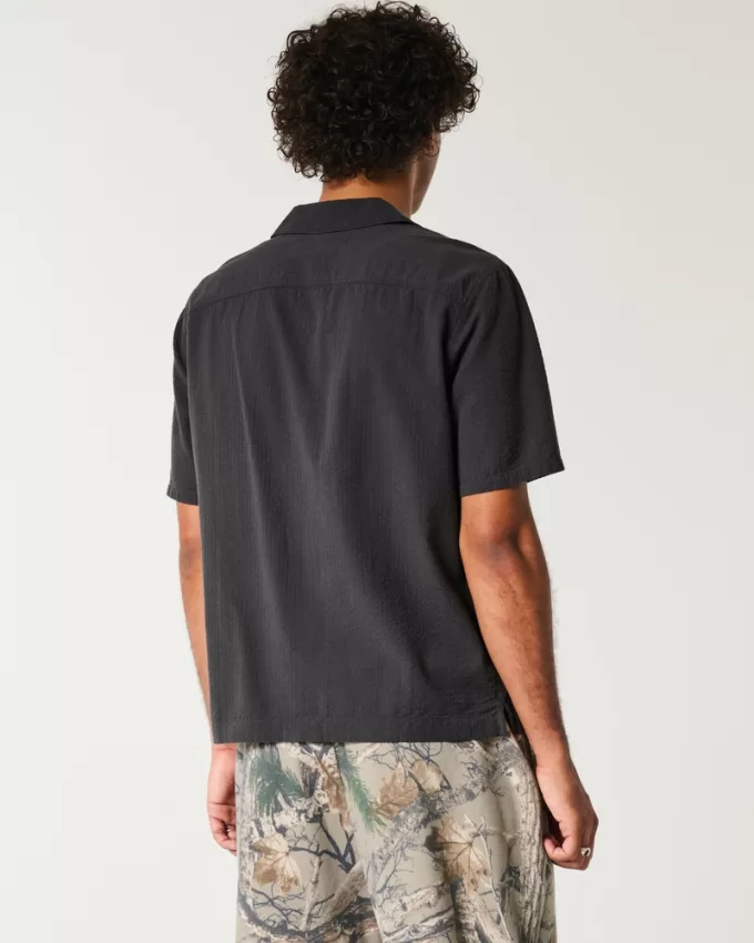 Short-Sleeve Seersucker Shirt,Short-Sleeve Seersucker Shirt