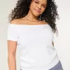 Short Sleeve Skimming Off-the-Shoulder Top,Short Sleeve Skimming Off-the-Shoulder Top Short Sleeve Skimming Off-the-Shoulder Top,Short Sleeve Skimming Off-the-Shoulder Top