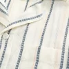 Short-Sleeve Textural Stripe Shirt,Short-Sleeve Textural Stripe Shirt