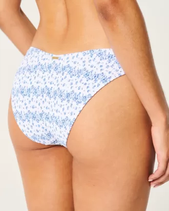 Smocked High-Leg Cheeky Bikini Bottom,Smocked High-Leg Cheeky Bikini Bottom