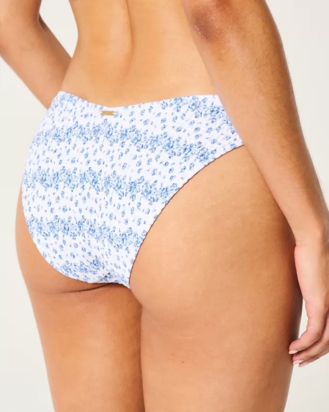 Smocked High-Leg Cheeky Bikini Bottom,Smocked High-Leg Cheeky Bikini Bottom