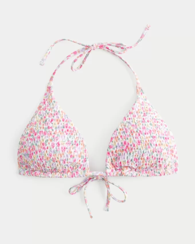 Smocked Multi-Way Triangle Bikini Top,Smocked Multi-Way Triangle Bikini Top