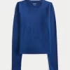 Soft Stretch Seamless Fabric Crew Top,Soft Stretch Seamless Fabric Crew Top