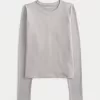 Soft Stretch Seamless Fabric Crew Top,Soft Stretch Seamless Fabric Crew Top