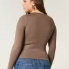 Soft Stretch Seamless Fabric Long-Sleeve Crew Top,Soft Stretch Seamless Fabric Long-Sleeve Crew Top