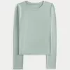 Soft Stretch Seamless Fabric Long-Sleeve Crew Top,Soft Stretch Seamless Fabric Long-Sleeve Crew Top