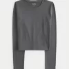 Soft Stretch Seamless Fabric Long-Sleeve Crew Top,Soft Stretch Seamless Fabric Long-Sleeve Crew Top