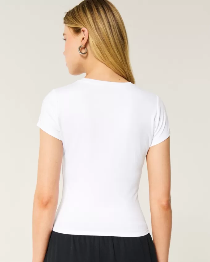 Soft Stretch Seamless Fabric Longline Baby Tee,Soft Stretch Seamless Fabric Longline Baby Tee