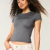 Soft Stretch Seamless Fabric Longline Baby Tee,Soft Stretch Seamless Fabric Longline Baby Tee