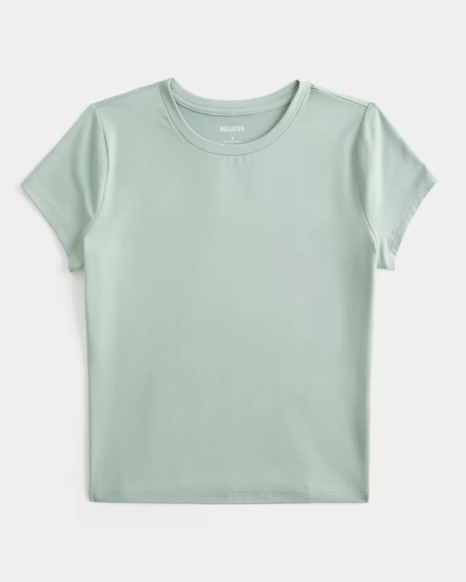 Soft Stretch Seamless Fabric Longline Baby Tee,Soft Stretch Seamless Fabric Longline Baby Tee