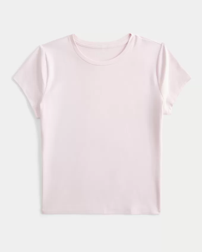 Soft Stretch Seamless Fabric Longline Baby Tee,Soft Stretch Seamless Fabric Longline Baby Tee
