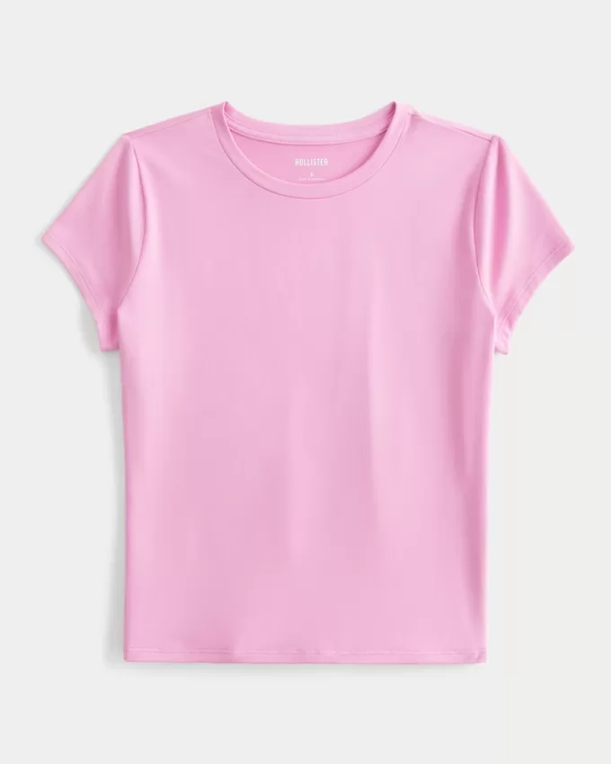 Soft Stretch Seamless Fabric Longline Baby Tee,Soft Stretch Seamless Fabric Longline Baby Tee
