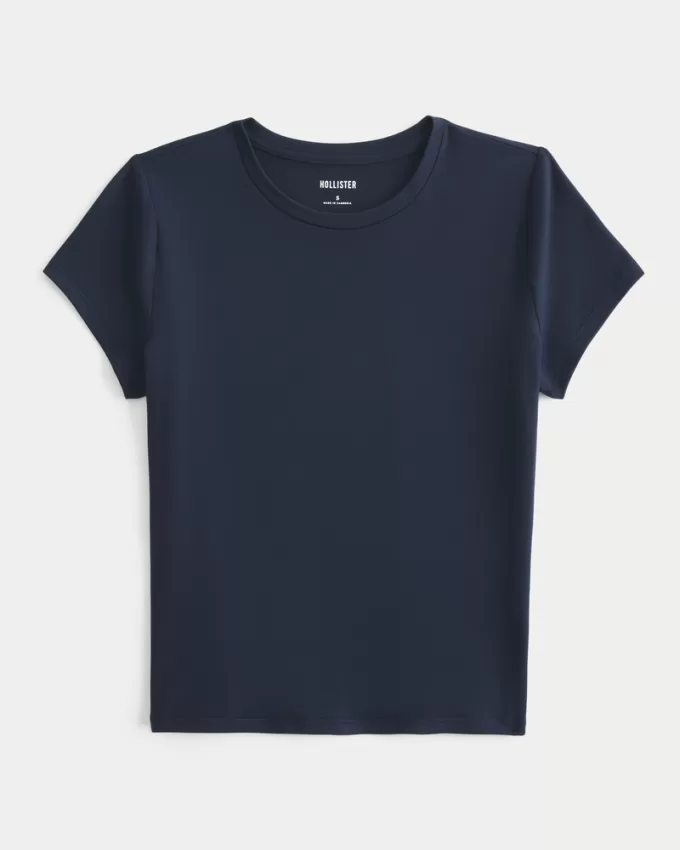 Soft Stretch Seamless Fabric Longline Baby Tee,Soft Stretch Seamless Fabric Longline Baby Tee