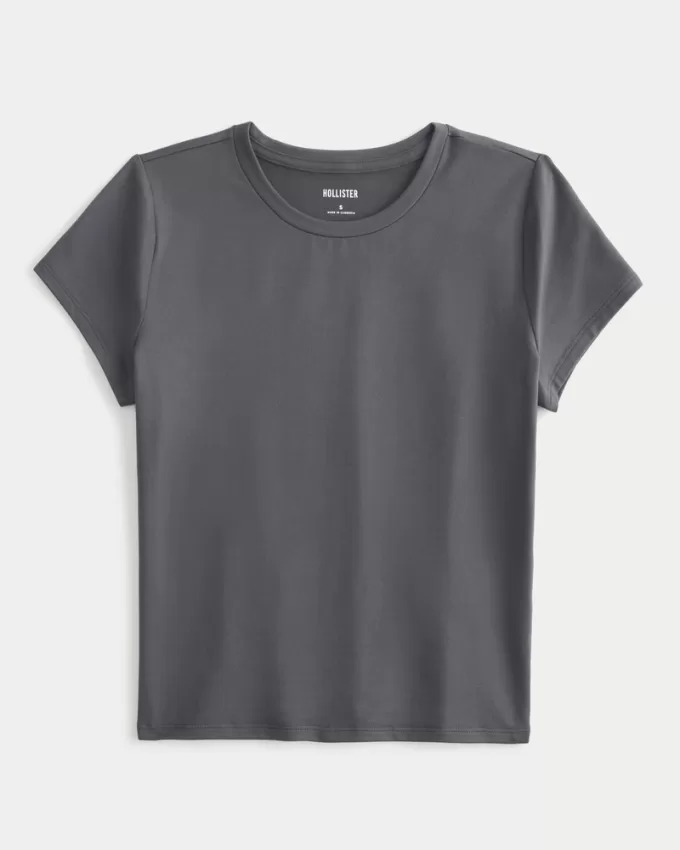 Soft Stretch Seamless Fabric Longline Baby Tee,Soft Stretch Seamless Fabric Longline Baby Tee