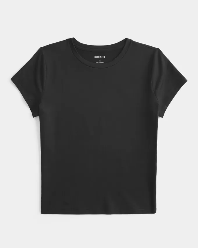 Soft Stretch Seamless Fabric Longline Baby Tee,Soft Stretch Seamless Fabric Longline Baby Tee