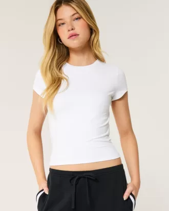Soft Stretch Seamless Fabric Longline Baby Tee,Soft Stretch Seamless Fabric Longline Baby Tee