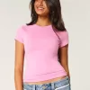 Soft Stretch Seamless Fabric Longline Baby Tee,Soft Stretch Seamless Fabric Longline Baby Tee