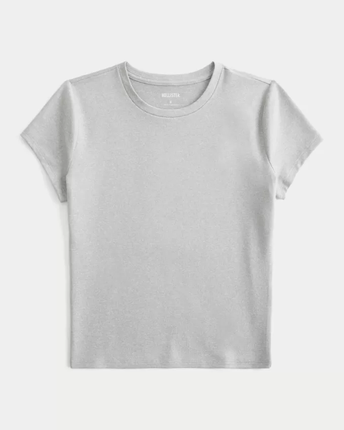 Soft Stretch Seamless Fabric Longline Baby Tee,Soft Stretch Seamless Fabric Longline Baby Tee