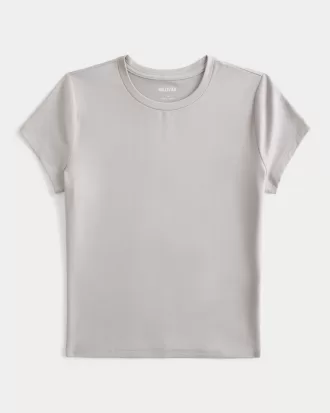 Soft Stretch Seamless Fabric Longline Baby Tee,Soft Stretch Seamless Fabric Longline Baby Tee