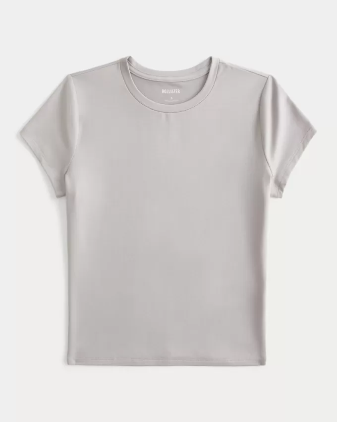 Soft Stretch Seamless Fabric Longline Baby Tee,Soft Stretch Seamless Fabric Longline Baby Tee