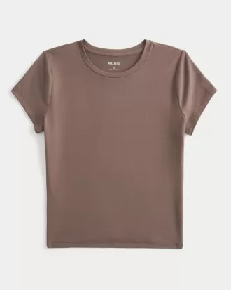 Soft Stretch Seamless Fabric Longline Baby Tee,Soft Stretch Seamless Fabric Longline Baby Tee