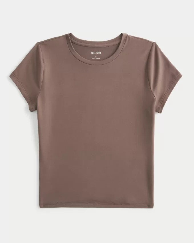 Soft Stretch Seamless Fabric Longline Baby Tee,Soft Stretch Seamless Fabric Longline Baby Tee