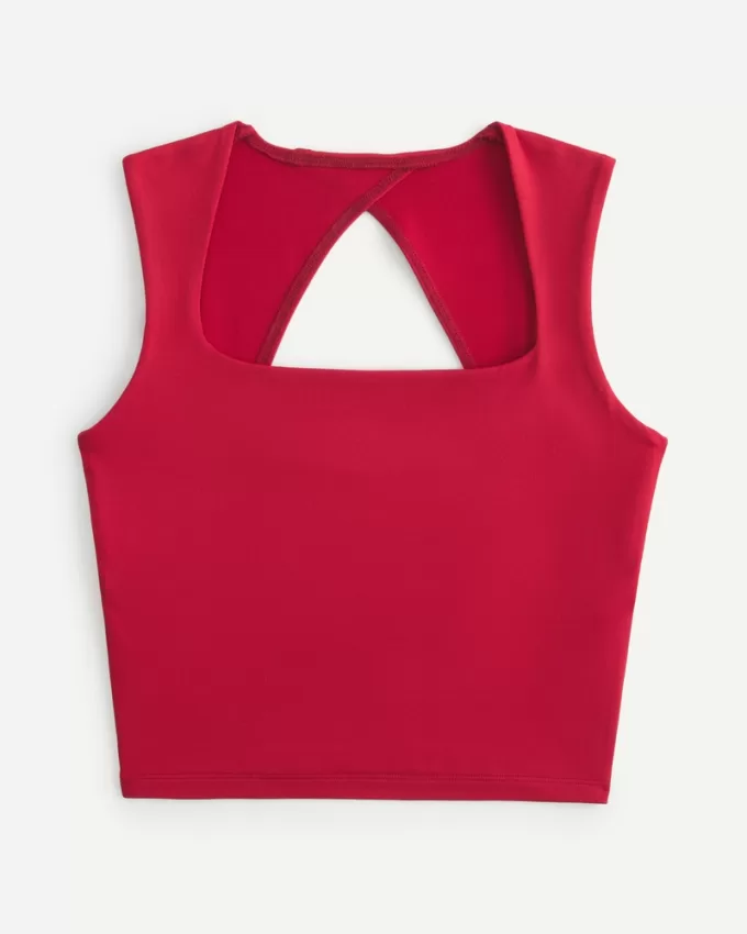 Soft Stretch Seamless Fabric Open Back Top,Soft Stretch Seamless Fabric Open Back Top