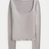 Soft Stretch Seamless Fabric Scoop Top,Soft Stretch Seamless Fabric Scoop Top