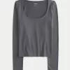Soft Stretch Seamless Fabric Scoop Top,Soft Stretch Seamless Fabric Scoop Top
