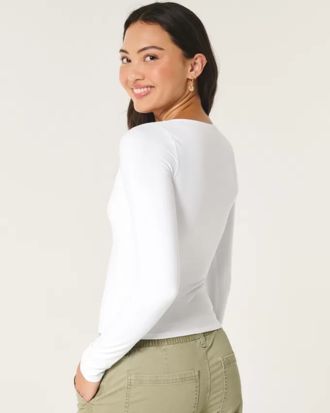 Soft Stretch Seamless Fabric Scoop Top,Soft Stretch Seamless Fabric Scoop Top