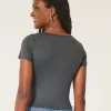 Soft Stretch Seamless Fabric Square-Neck Baby Tee,Soft Stretch Seamless Fabric Square-Neck Baby Tee