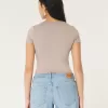 Soft Stretch Seamless Fabric Square Neck Baby Tee,Soft Stretch Seamless Fabric Square Neck Baby Tee