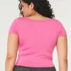 Soft Stretch Seamless Fabric Square Neck Baby Tee,Soft Stretch Seamless Fabric Square Neck Baby Tee