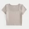 Soft Stretch Seamless Fabric Square Neck Baby Tee,Soft Stretch Seamless Fabric Square Neck Baby Tee
