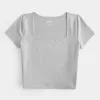 Soft Stretch Seamless Fabric Square Neck Baby Tee,Soft Stretch Seamless Fabric Square Neck Baby Tee
