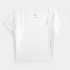 Soft Stretch Seamless Fabric Square Neck Baby Tee,Soft Stretch Seamless Fabric Square Neck Baby Tee