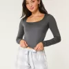Soft Stretch Seamless Fabric Square-Neck Top,Soft Stretch Seamless Fabric Square-Neck Top