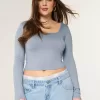 Soft Stretch Seamless Fabric Square-Neck Top,Soft Stretch Seamless Fabric Square-Neck Top