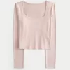 Soft Stretch Seamless Fabric Square-Neck Top,Soft Stretch Seamless Fabric Square-Neck Top