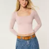 Soft Stretch Seamless Fabric Square-Neck Top,Soft Stretch Seamless Fabric Square-Neck Top