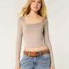 Soft Stretch Seamless Fabric Square-Neck Top,Soft Stretch Seamless Fabric Square-Neck Top