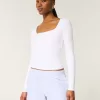Soft Stretch Seamless Fabric Square-Neck Top,Soft Stretch Seamless Fabric Square-Neck Top