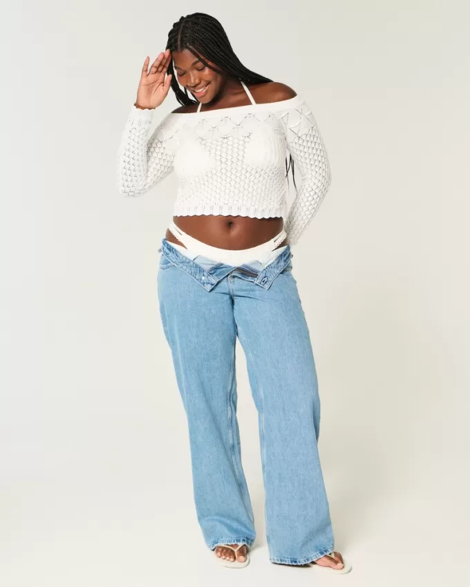 Stitchy Crochet-Style Off-the-Shoulder Sweater,Stitchy Crochet-Style Off-the-Shoulder Sweater Stitchy Crochet-Style Off-the-Shoulder Sweater,Stitchy Crochet-Style Off-the-Shoulder Sweater